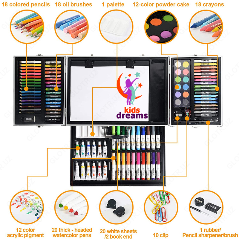 Набор для Рисования с Мольбертом в Металлическом чемоданчике Delux Art 138 - от {0} сум