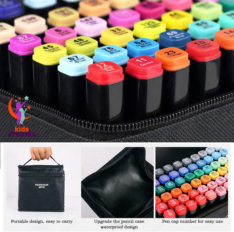 Набор Двусторонних спиртовых Скетч-Маркеров "TOUCH COOL" 60 цветов - от {0} сум