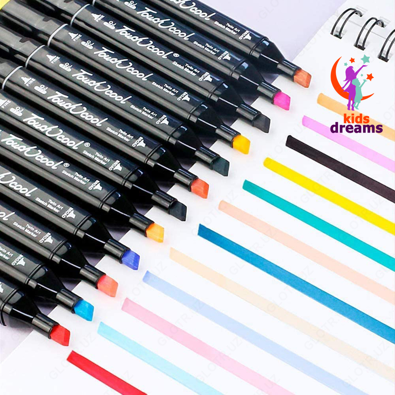 Набор Двусторонних спиртовых Скетч-Маркеров "TOUCH COOL" 80 цветов - от {0} сум