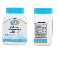 Витамин D3  Кальций  Магний  Цинк от 21st Century  Calcium Magnesium Zinc + D3  (90 капсул)