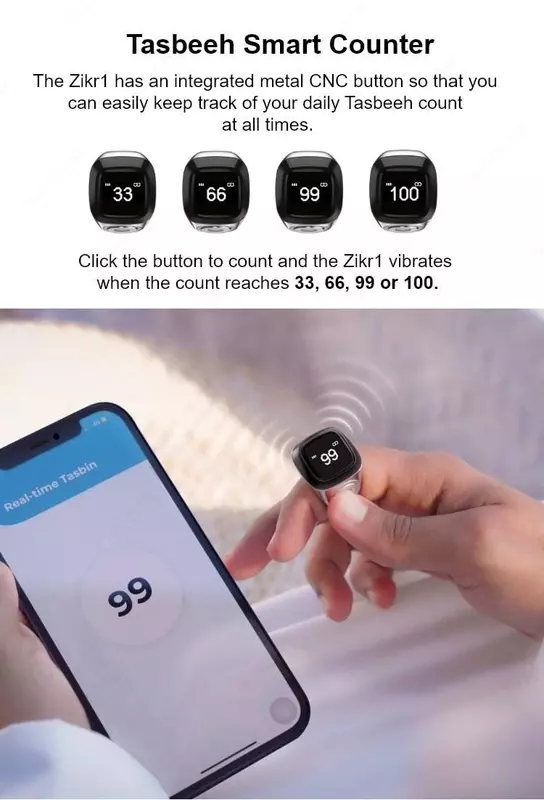  Электронное кольцо-тасбех Zikr Ring для мусульман Только в розницу