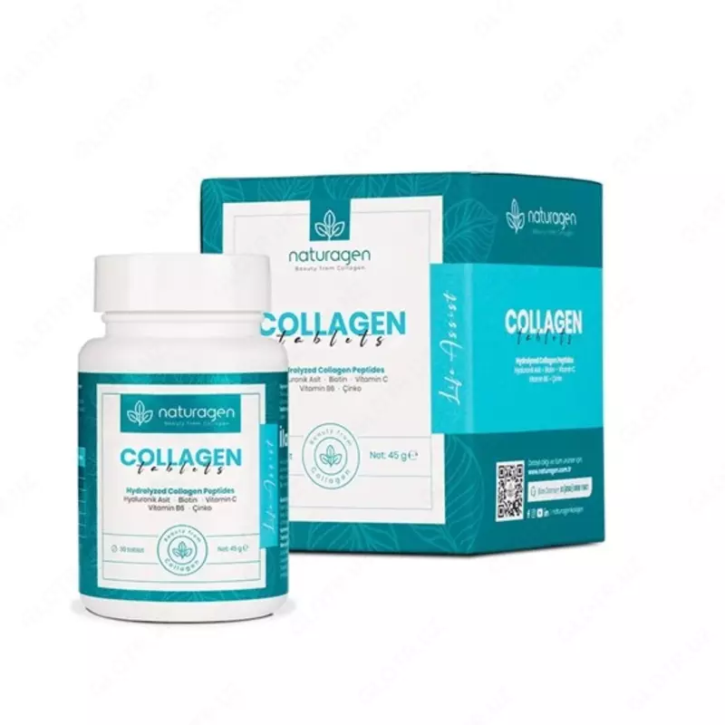  Пищевая добавка Naturagen Collagen с гиалуроновой кислотой  витаминами С и В6  биотином и цинком  30 таб. - 