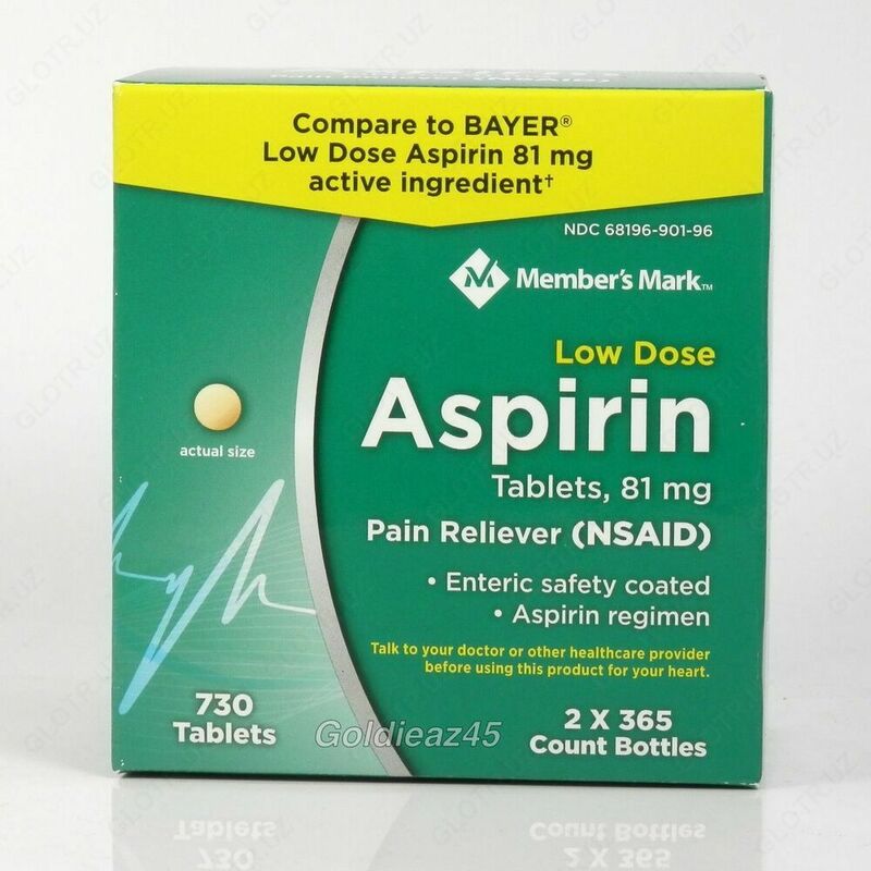 Members Mark Low Dose Aspirin 81mg  Pain reliever (NSAID) Enteric safety coated  Aspirin regimen