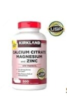 Витамины Kirkland Кальций Цитрат  Магний и Цинк (500 шт.)
