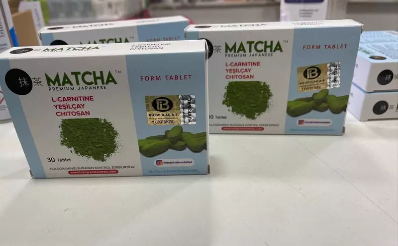  L-karnitin va xitozanli Matcha Premium yapon  30 ta tabletka - 