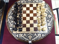 Дизайнерская настольная доска для шахмат (круглая) - 4 950 000 сум