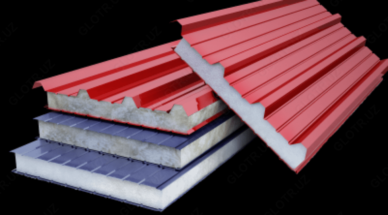 Стеновые сэндвич-панели плотность 15кг/м3