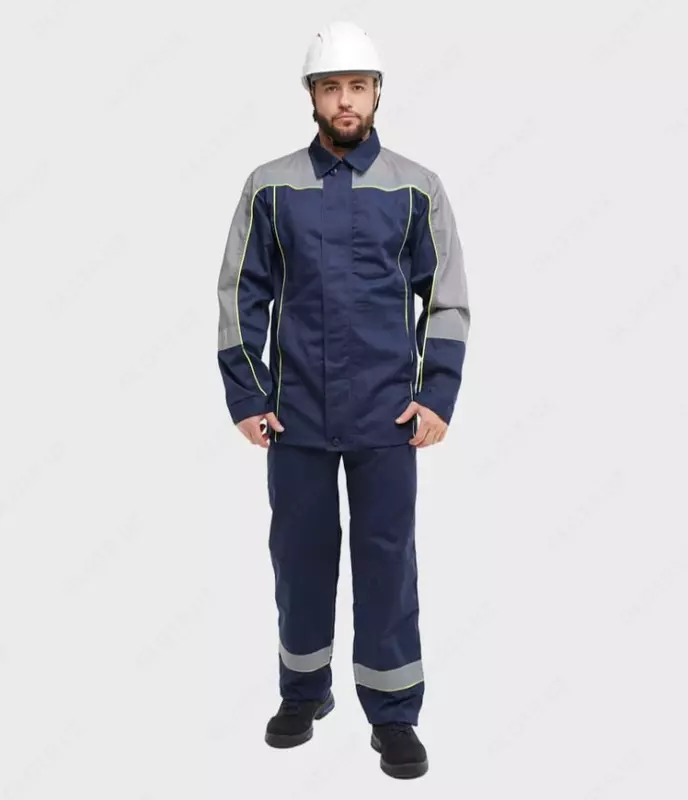 Erkaklar uchun mavsumiy ish kostyumi  kulrang bilan toq kok