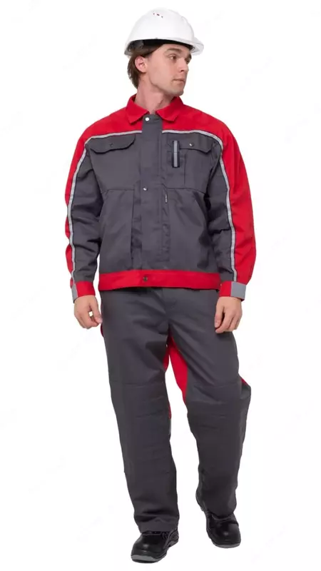 Erkaklar uchun mavsumiy ish kostyumi  qizil bilan kulrang