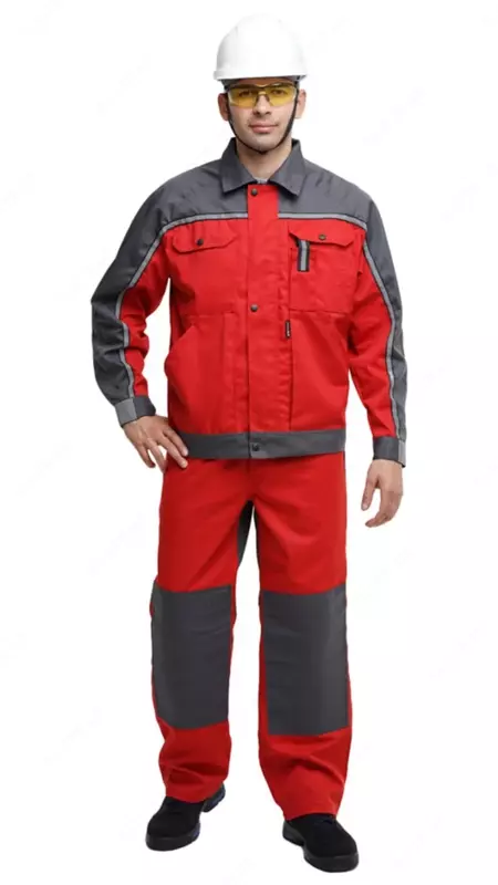 Erkaklar uchun mavsumiy ish kostyumi  kulrang bilan qizil