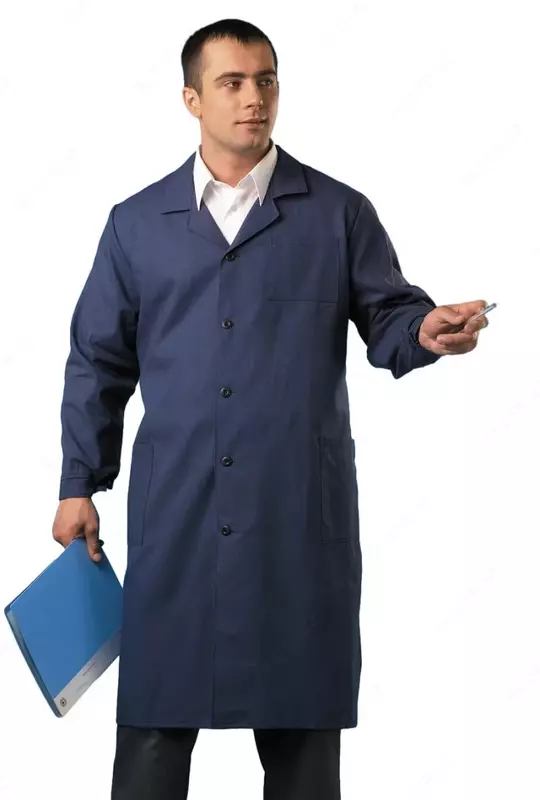Мужской универсальный рабочий халат  тёмно-синий