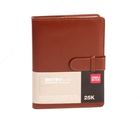 Ежедневник 120л под кожу с ремешком  (коричневый) Deli