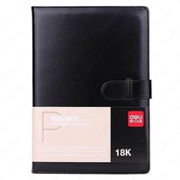  Ежедневник 120л под кожу с ремешком  (черный) Deli - 