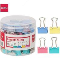 Зажим для бумаг цвет. 15мм (60шт)  Deli E8556A