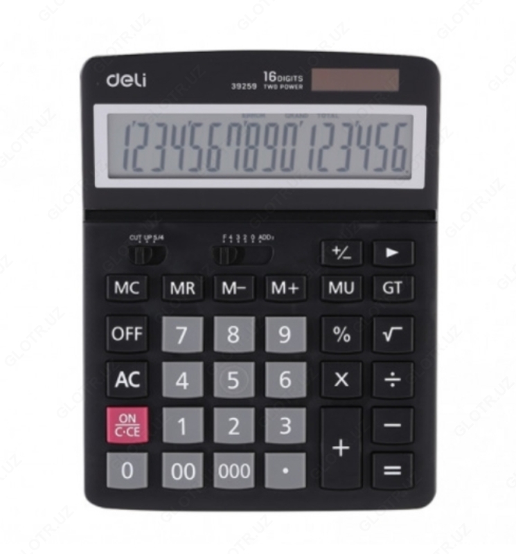 Калькулятор 16 разрядный чёрный цв. 192.8*148.5*45.5 Deli E39259 - 