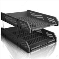  Qogoz tepsisi gorizonti 2 darajali plastik Deli E9208 qora - 