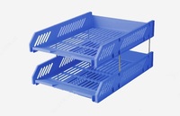  Лоток для бумаг горизонт 2-х ярусный пластиковый Deli E9208blue - 