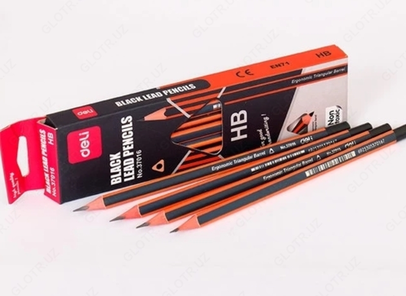 Чёрнографитный карандаш Deli E37016 - от {0} сум