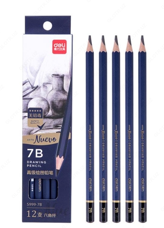 HB Deli E7079 silgi bilan qora qalam - {0} so'mdan