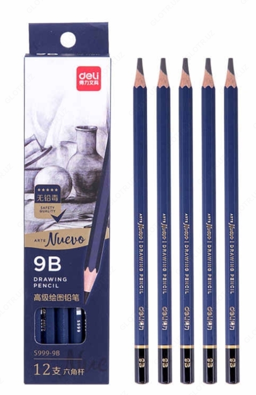 Карандаш художественный Deli S999-9B - от {0} сум