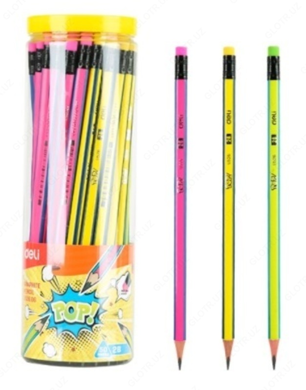 HB Deli E7079 silgi bilan qora qalam