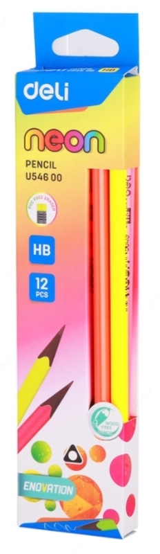 HB Deli E7079 silgi bilan qora qalam