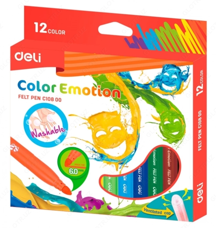 Фломастеры цветные Deli EC10800