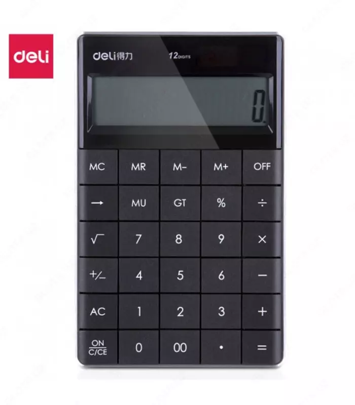 Kalkulyator  12 ta raqam  Deli 1589 (qora)