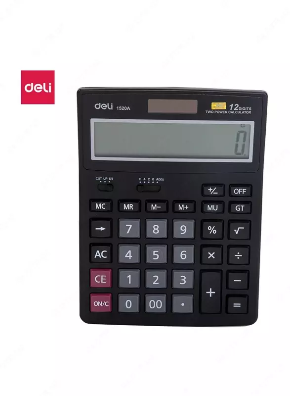 Калькулятор 12 разрядный 176*125*39  Deli E1520A чёрн.