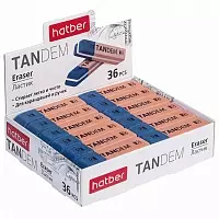 Ластик из термопластичной резины Hatber Tandem 54x14x8мм 36шт в картонной Дисплей-витрине