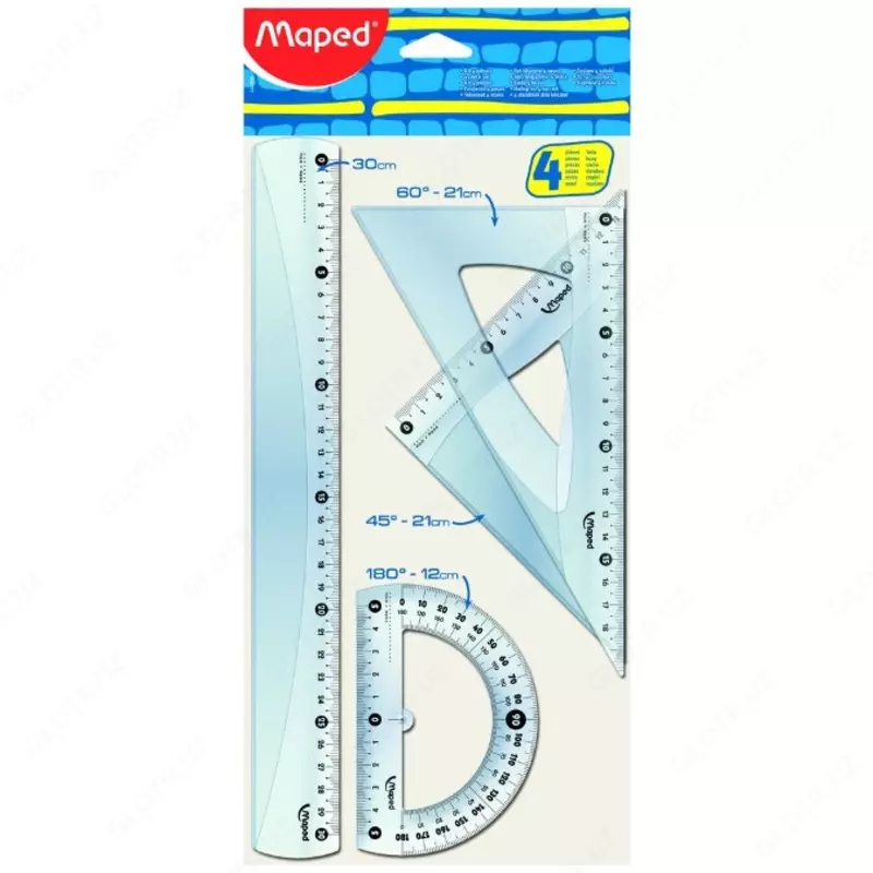 Линейка Maped набор 4 предм 30см PULSE BAG 897161