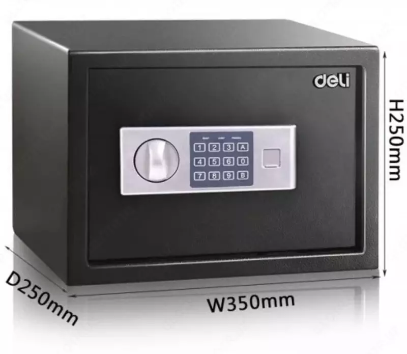  Сейф цифровой Deli 92620 /350х250х250 мм/13 кг - 