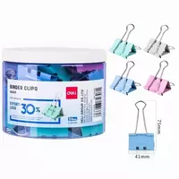 Deli 8552S qogoz uchun qisqichlar  41 mm  rangli  oson bosish