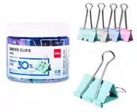  Qogoz qisqichlari Deli 8555S 19 mm  engil bosim  rangli  40 dona - 