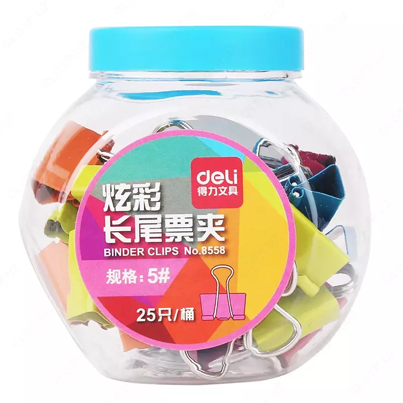 Qogoz qisqichlari Deli 8558 19 mm  rangli  25 dona