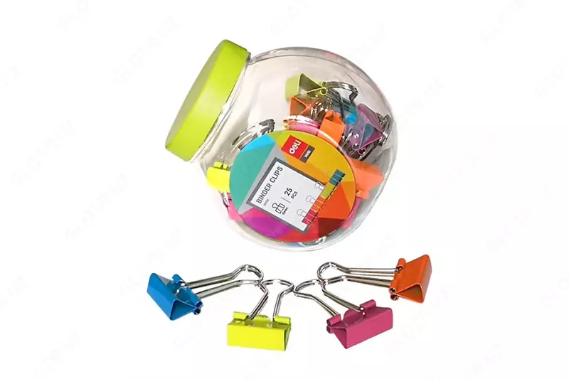   Qogoz qisqichlari Deli 8558 19 mm  rangli  25 dona