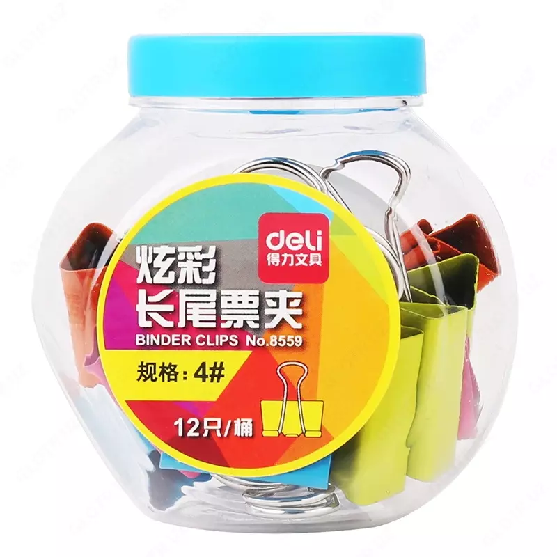 Зажимы для бумаги Deli 8559 25 мм  цветные  12 шт