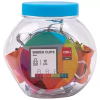  Зажимы для бумаги Deli 8559 25 мм  цветные  12 шт - 