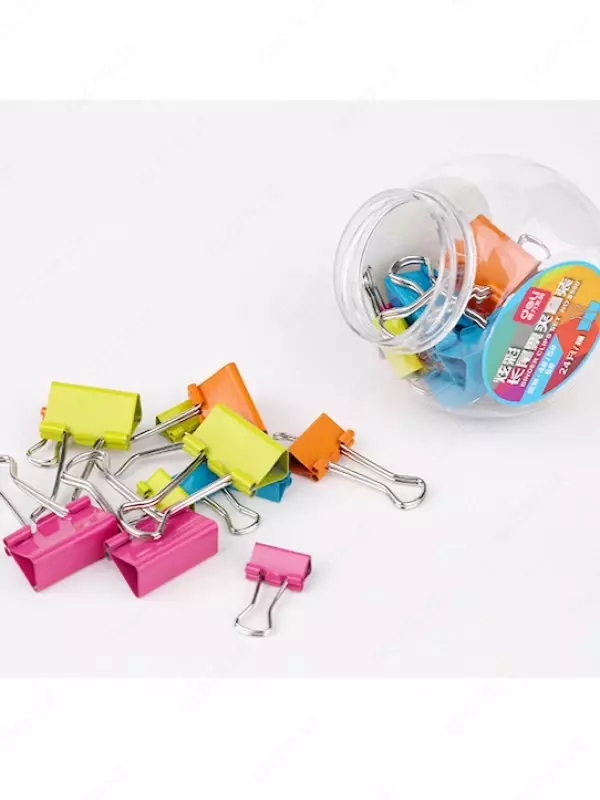 Qogoz qisqichlari Deli 8560 25 mm  rangli  60 dona