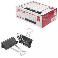 Qogoz uchun kliplar Deli E38562 41 mm  qora  12 dona