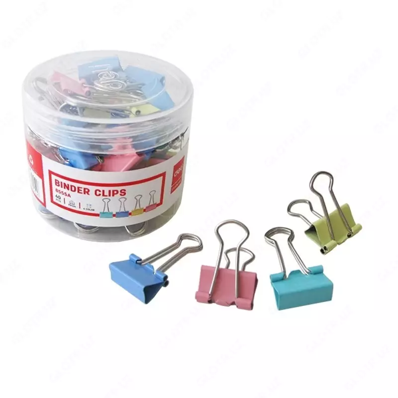 Зажимы для бумаги Deli E8555A 19 мм  цветные  40 шт