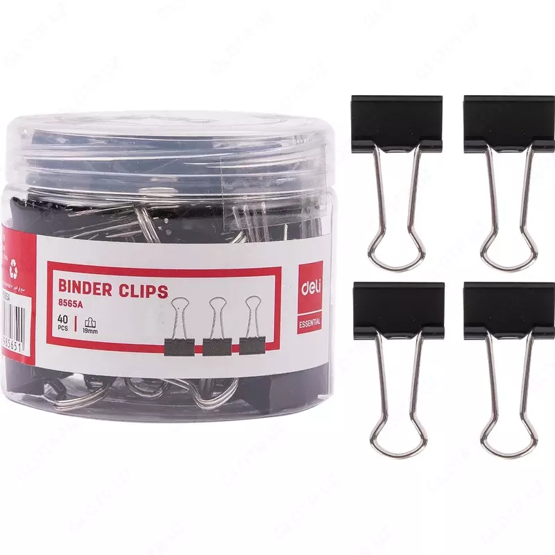 Зажимы для бумаги Deli E8565A 15 мм  черные  40 шт