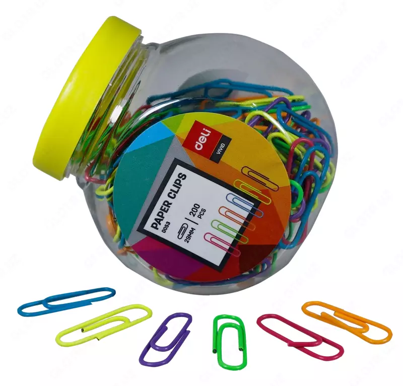 Qogoz qisqichlari Deli E0053  29 mm  rangli  200 dona