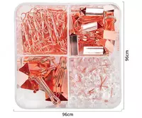   Набор канцелярский Deli 78551  розовое золото (скрепки  кнопки-гвоздики  зажимы)