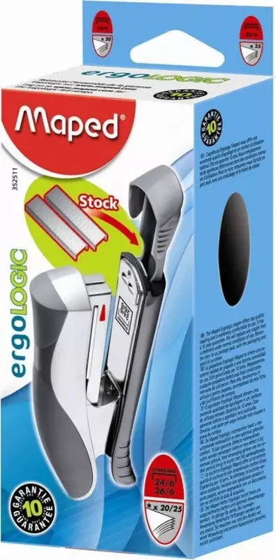  Степлер Maped Ergologic 352511  скобы №24/6 и 26/6  25 листов  черный - 