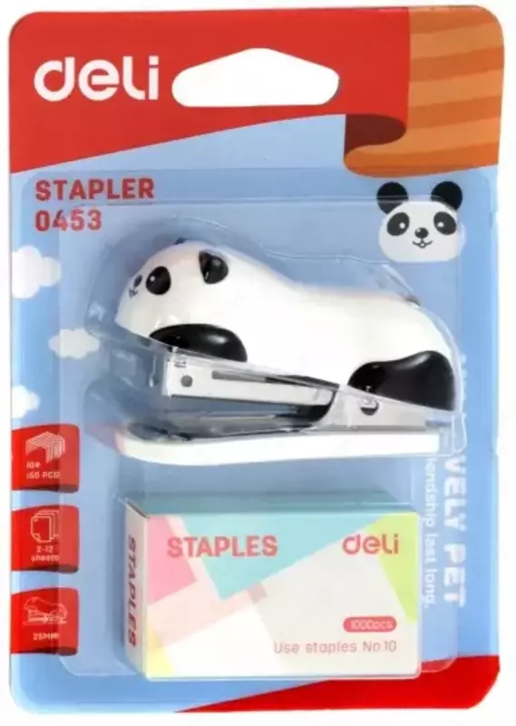  Степлер Deli E0453 Панда  15 листов (в комплекте со скобами №10) OOO GAPPAROV