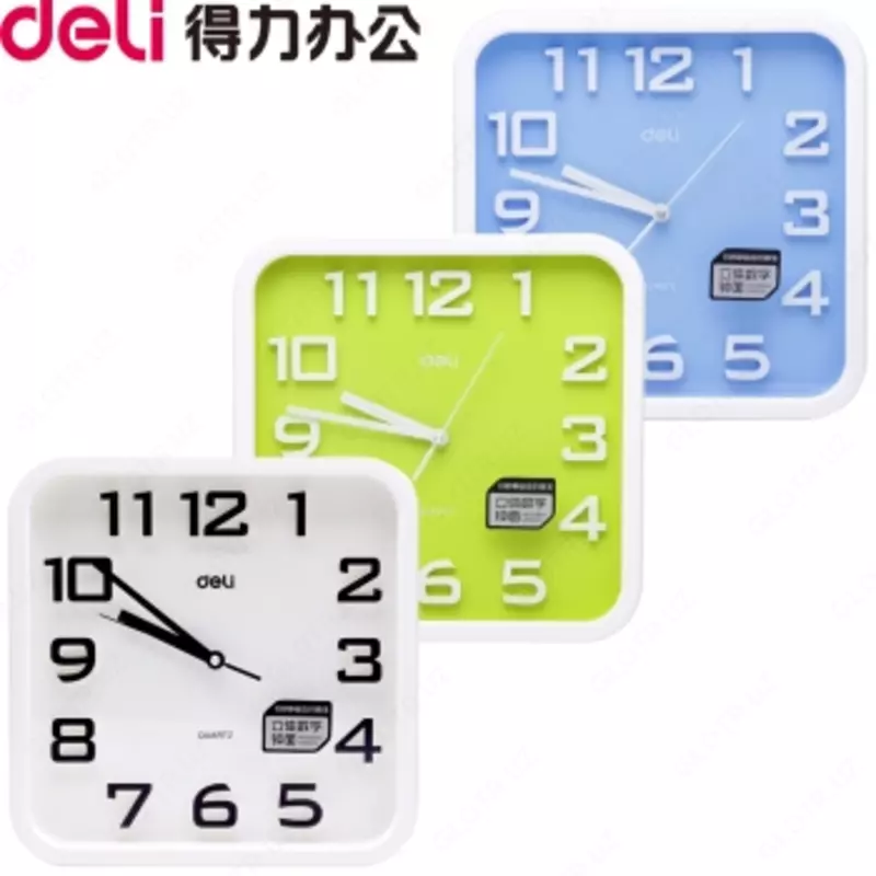  Часы настенные Deli 8949 33х33 см  зеленые - 