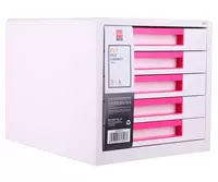  Файл-кабинет Deli Rio EZ01043  5 ящиков  розовый (бокс для документов) - 