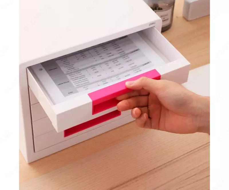   Файл-кабинет Deli Rio EZ01043  5 ящиков  розовый (бокс для документов)