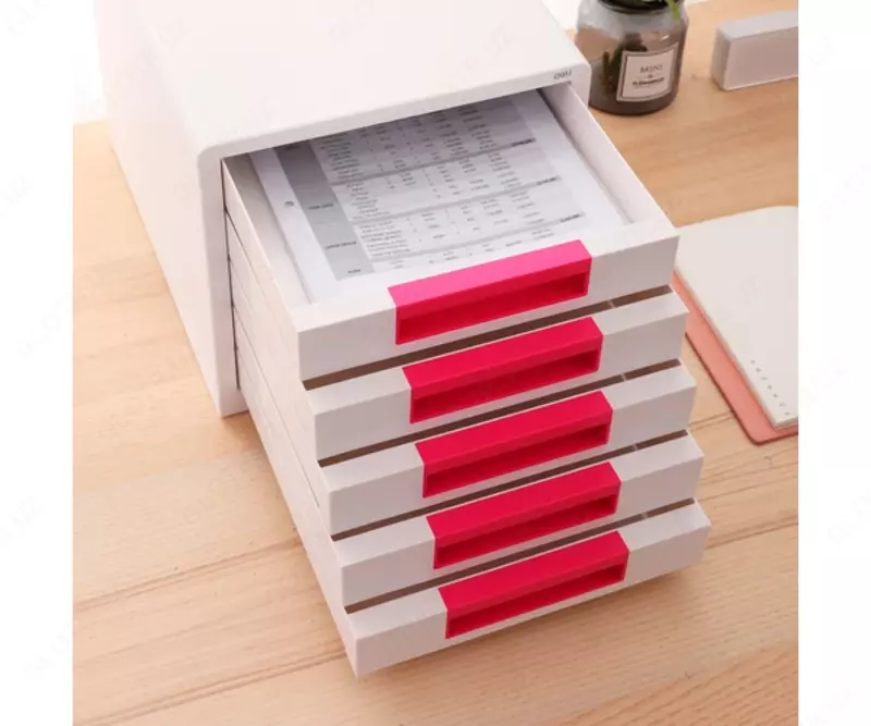  Файл-кабинет Deli Rio EZ01043  5 ящиков  розовый (бокс для документов) Оптом и розница